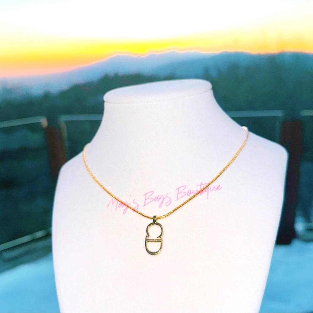 Dior: CD Logo Y2K Necklace (Gold) - Picture 1 of 10